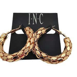 INC Hoop Earrings Gold Tone